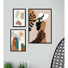 Mua Bộ tranh 3 tấm decor hiện đại size nhỏ xinh - khung đen