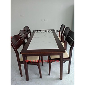Bàn Ăn 6 Ghế Lau Màu Óc Chó Giá Rẻ