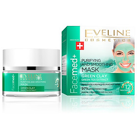 Mặt Nạ Bùn Và Trà Xanh Làm Mềm Và Thanh Lọc Da Eveline Purifying And Smoothing Mask Green Clay 50ml