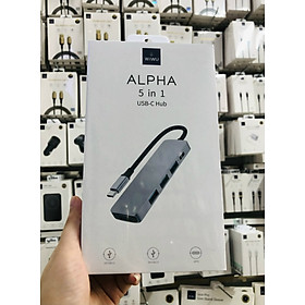 Hub Wiwu Alpha 5 in 1 A541BC dành cho macbook, laptop tốc độ truyền tải dữ liệu cao với cổng USB 3.0, SẠC NHANH PD TYPE-C 3.0 - Hàng chính hãng