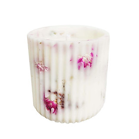 Mua Nến nạm hoa khô - hoa cúc bách nhật - nến không mùi hương - 200ml