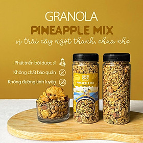 Granola Pineapple Mix HAPPI OHA - Ngũ Cốc Ăn Sáng/Ngũ Cốc Ăn Kiêng Không Đường Tinh Luyện Vị Dứa