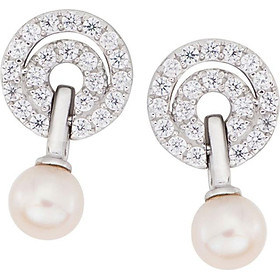 Bông tai bạc đính ngọc trai PNJSilver Her Time PFXMK000037-BO