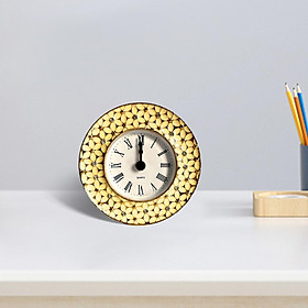 Retro , Classic Silent Vintage Roman Numerals Table Clock Desktop Ornaments Bedside Clocks for Heavy Sleeper Decor Bedroom Cafe