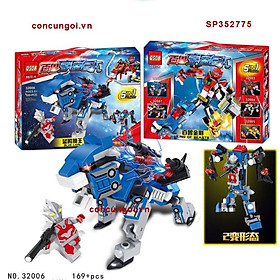 Hộp logo ráp robo sư tử xanh 169M , 32006  - SP352775