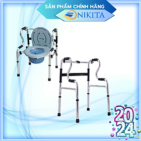 Mua Khung tập đi tích hợp ghế ngồi hoặc bô vệ sinh  tiện dụng  chắc chắn  điều chỉnh được độ cao  chính hãng Nikita