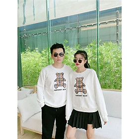Áo đôi thu đông hình gấu, ảnh thật bên phải