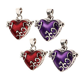 4 Pieces Heart Enamel Openable Cremation Keepsake Urn Pendant Fit Necklace