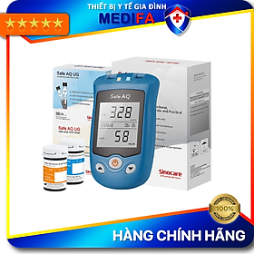 Hình ảnh Máy Đo Đường Huyết Và Axit Uric Sinocare Safe AQ UG 2 Trong 1 Kèm 50 Que Đường, 50 Que Gout Và 100 Kim