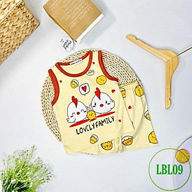 Bộ Bé Trai, Bộ Bé Gái LBL09 Ba Lỗ Hoạt Hình Thun Lạnh từ 8-29kg Mềm Mịn Thoáng Mát Cho Bé Hàng Chuẩn Đẹp