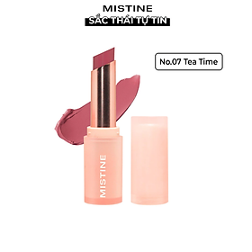 Son lì lâu trôi, mịn, che phủ viền môi, giúp môi mềm mại, tự nhiên chính hãng Mistine Pretty Me Semi Matte Lipstick 3.5g No.07