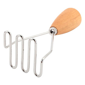 Potato Masher with Wooden Handle Kitchen Tool Potato Press Tool Utensil