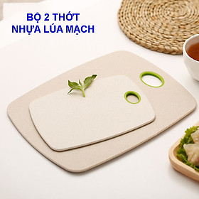 Bộ 2 Thớt Nhựa Kháng Khuẩn Lúa Mạch Thái, Băm An Toàn Cho Người Sử Dụng