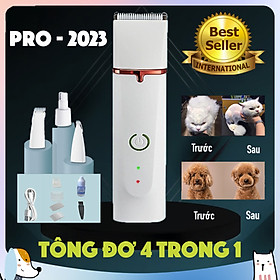 Tông Đơ Cắt Lông Chó Mèo 4 in1 Full Phụ Kiện