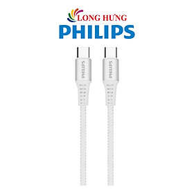 Cáp USB Type-C to Type-C Philips 100W PD3.0/4.0 1m DLC9530C/97 - Hàng chính hãng