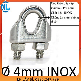 Mua 10 Cóc khóa cáp phi 4mm INOX cáp thép giá sỉ