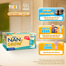 Thùng sữa bột pha sẵn Nestlé NANGROW 6(4x180ml) sữa mát công thức từ Thụy Sĩ với 100% Canxi giúp bé cao lớn vượt trội dành cho bé từ 1 tuổi