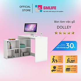 Mua Bàn làm việc  bàn học gỗ hiện đại SMLIFE Dolley  | Gỗ MDF dày 17mm chống ẩm | D120xR100xC75cm - Hộc Phải - Màu