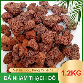 Đá nham thạch cho bể cá 1.2KG cao cấp, vật liệu lọc nước hồ thủy sinh, trang trí bể cá cảnh, trồng lan