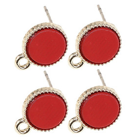 Women Vintage Handmage Round Enamel Ear Stud Earrings Fashion Jewelry