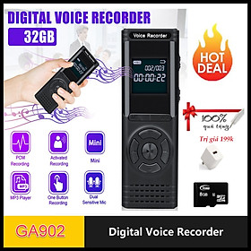 Mua ROGTZ - Máy ghi âm GA902 32GB DSP khử tiếng ồn Kích hoạt ghi âm giọng nói MP3/WAV 92kbps 0Hz-20kHz Pin 13 giờ Nhỏ gọn Hiện đại Kim loại Màn hình LCD Thẻ nhớ 128GB Micro đa hướng Chống ồn Hẹn giờ Nghe nhạc Kết nối máy tính Giá rẻ Hàng Chính hãng