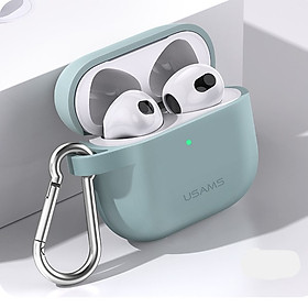 Mua Case Ốp Bảo Vệ Hộp Sạc Dành Cho Tai Nghe Silicon Airpods 3 Hiệu USAMS Nhiều Màu-Kèm Móc Khóa