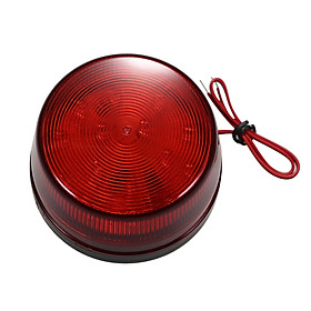 Wired Alarm Strobe Signal Safety Warning LED Light Flashing Waterproof 12V 120mA Safely Security for Alarm System, Red