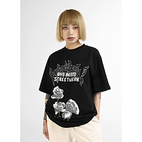 Áo thun unisex Local Brand BYS - TSHIRT TYPE FLOWER ROSE