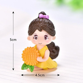 Mua KHO-HN * Mô hình cô gái ôm hoa hướng dương dùng trang trí tiểu cảnh  terrarium  móc khóa  DIY