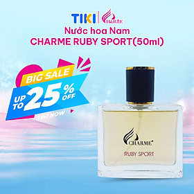 Nước hoa phái nam thơm tho lâu, Charme Ruby Thể Thao, phái nam tính, năng động đầy cuốn hút, đúng chất quý ông, 50ml