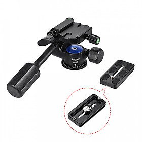 Andoer A-40 3 Way Camera Video Head Aluminum Alloy 360° Panoramic Photographic Damping Head for Canon Nikon Sony for