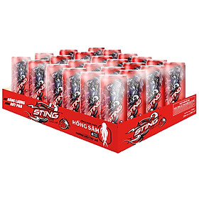 Thùng 24 Lon Nước Giải Khát Sting Đỏ (Dâu) Sleek 330ml
