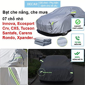 Bạt phủ xe ô tô 7 chỗ có 3 lớp cao cấp , bạt phủ trùm xe hơi dòng Innova, Ecosport, Crv, CX5, Tucson, Santafe, Carens