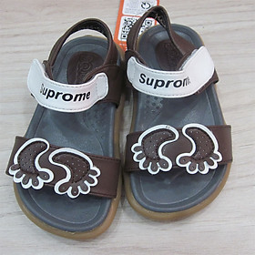 Sandal giày quai hậu bé trai phối trang trí hình bàn chân đế chống trơn an