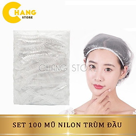 Mua Sét 100 Mũ Nilon Bao Trùm Tóc Khi Tắm  Hoặc Ủ Tóc Tiện Lợi
