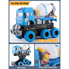 Đồ chơi trẻ em xe tải, xe xúc, xe trộn bê tông KAVY No. 8809 chạy đà có nhạc và đèn kích cỡ lớn bằng nhựa và hợp kim