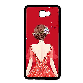 Ốp Lưng in cho Samsung J5 Prime Mẫu Cô Gái Váy Đọ̉ - Hàng Chính Hãng