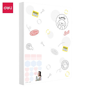 File Lá Học Sinh A4 Deli - 30/40 Lá - Xanh Dương/Hồng/Trắng - 1 Chiếc - 72493 / 72494