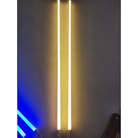 Combo 2 đèn LED tuýp thanh T5 1m2 liền máng các màu xanh lá, xanh dương, vàng, hồng sử dụng hắt trần trang trí