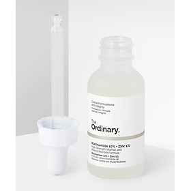Tinh chất giảm mụn và vết thâm, se khít lỗ chân lông, trắng sáng da The Ordinary Niacinamide 10% + Zinc 1% (30ml) + Tặng 1 mặt nạ sủi bọt Su:m 37 Đen