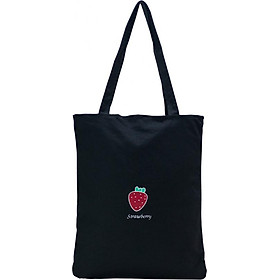 Túi Vải Đeo Vai Tote Bag Dâu Đen XinhStore