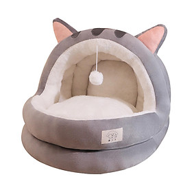 Cat Bed Cave Non Slip Bottom Wear Resistant Indoor Cats Semi Closed Cat Nest