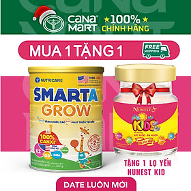 Sữa bột tốt cho bé Nutricare Smarta Grow, giúp trẻ tăng trưởng chiều cao, phát triển não bộ, dinh dưỡng cho trẻ thấp còi (900g)