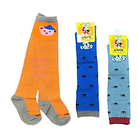 Combo 3 đôi tất cotton dài thu đông cho bé trai, bé gái, tất mềm, mịn co giãn tốt, hàng Việt Nam chất lượng