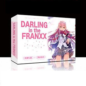 Hộp quà tặng anime Darling in the Franxx poster postcard bookmark banner huy hiệu ảnh dán album