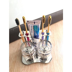 BÁO GIÁ Kệ Để Bàn Chải Kem Đánh Răng | Shopee Lazada Sendo Tiki mới nhất 6 Kệ để bàn chải kem đánh răng INOX tặng 2 cốc