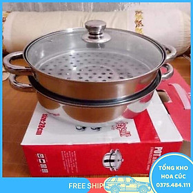 Nồi Hấp Inox 2 Tầng Pot 28Cm - Vận Chuyển Miễn Phí Toàn Quốc