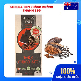 Socola Đen Không Đường Nature s Tribe Dark Chocolate Thanh 88g