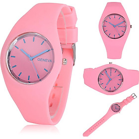 Geneva Watch Wrist Watches Jelly Silicone Watchband Male Female Colorful