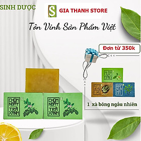 Xà bông Sinh Dược - Chùm ngây Trà Xanh - Xà phòng thảo dược (Bánh 100gr) 